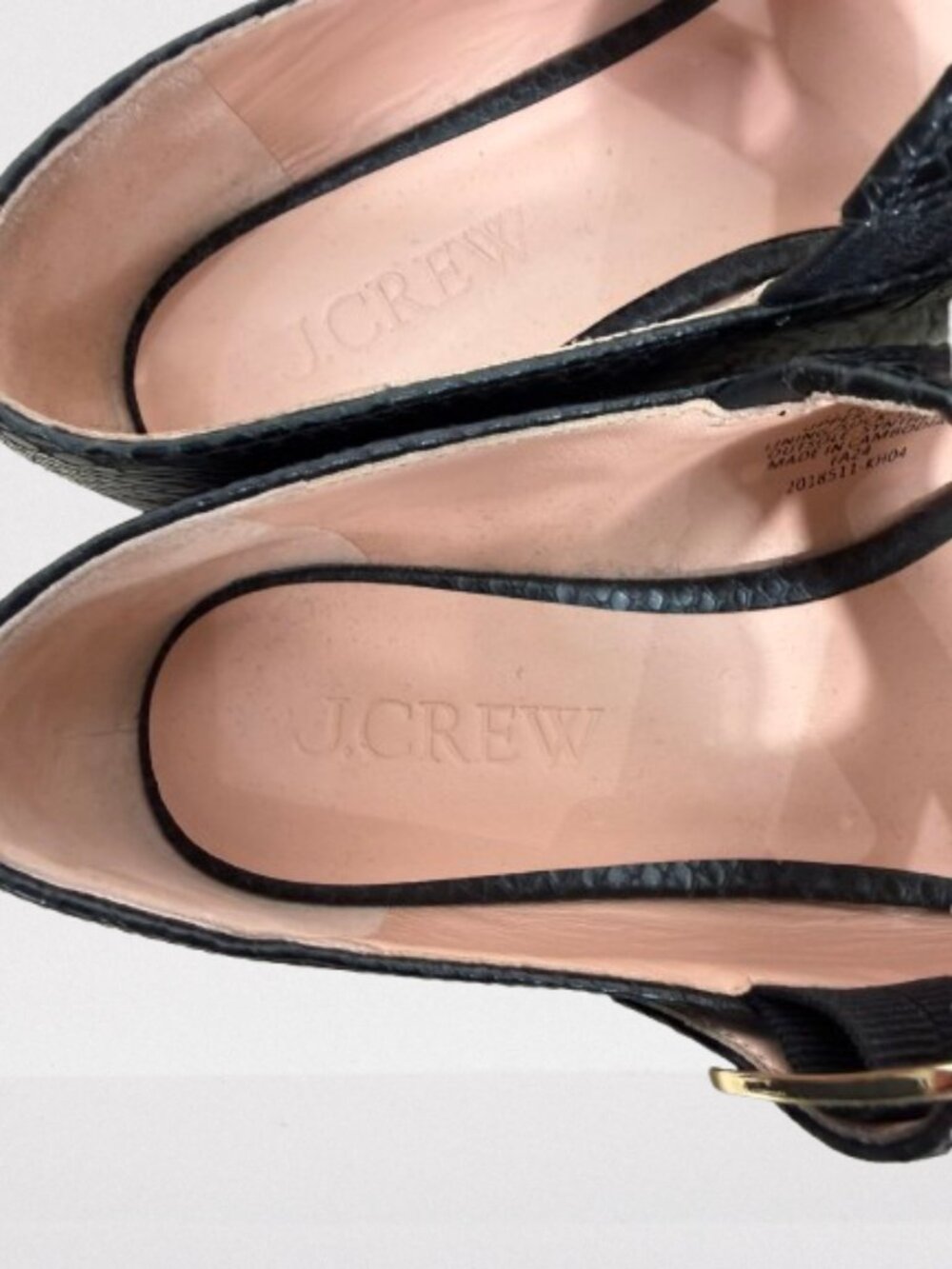 J. Crew Logan Сrisscross Mary Jane Shoes Snake-Embossed Italian Leather Sz 9 - Picture 6 of 10